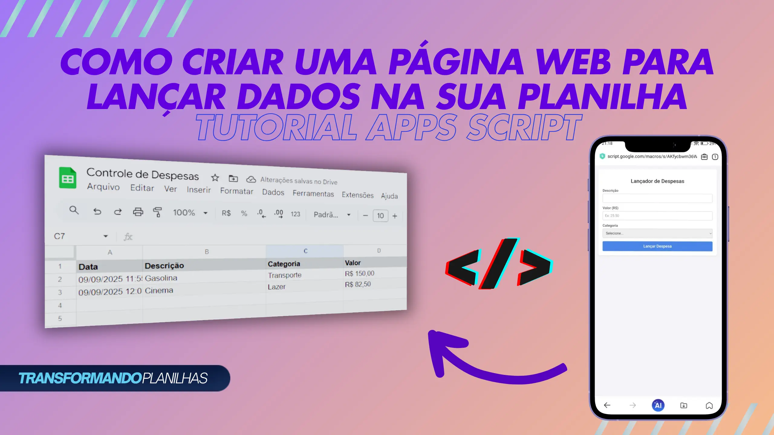 Como criar uma página web para lançar dados na sua planilha