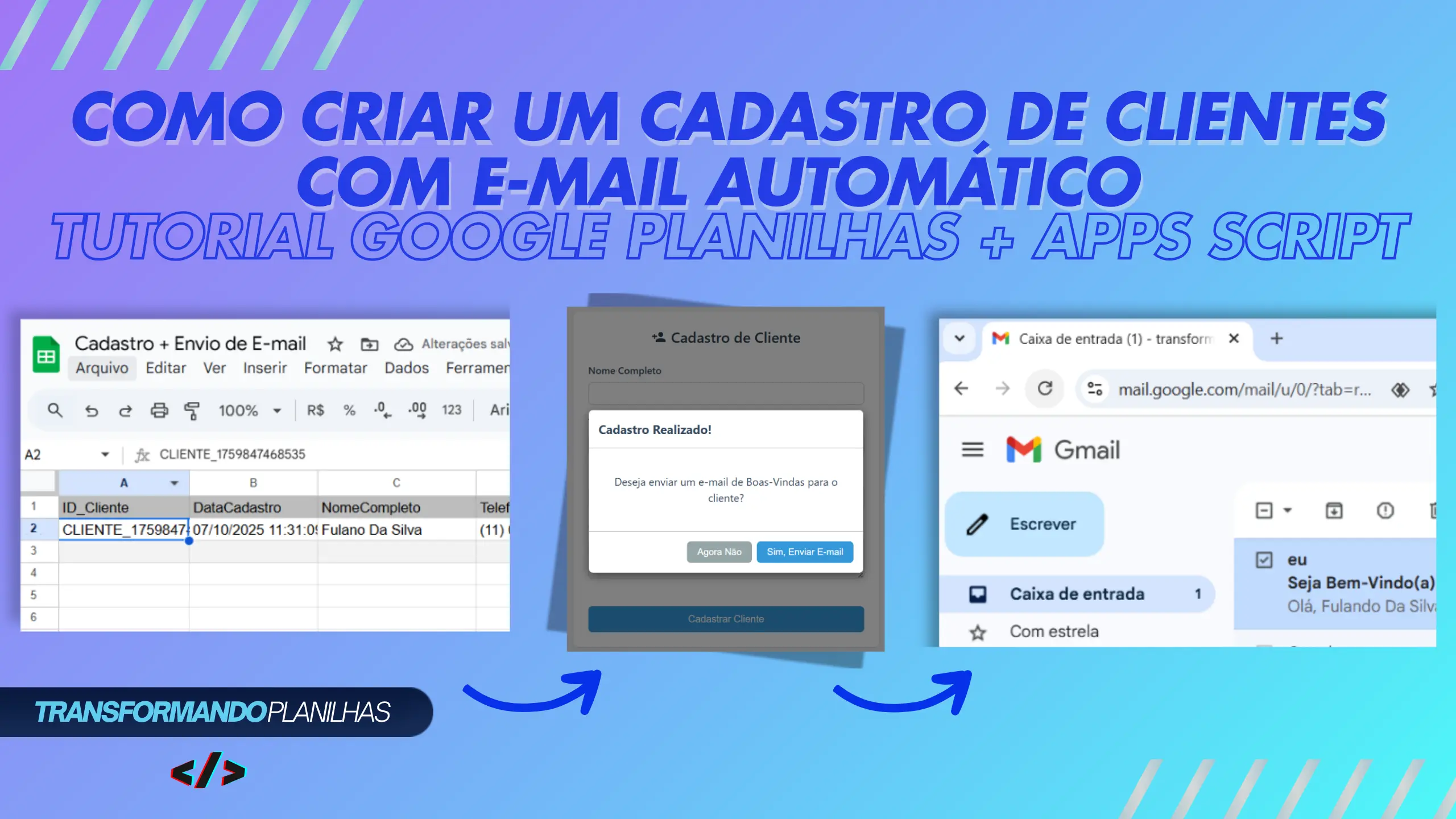 Como criar um cadastro de clientes com e-mail automático